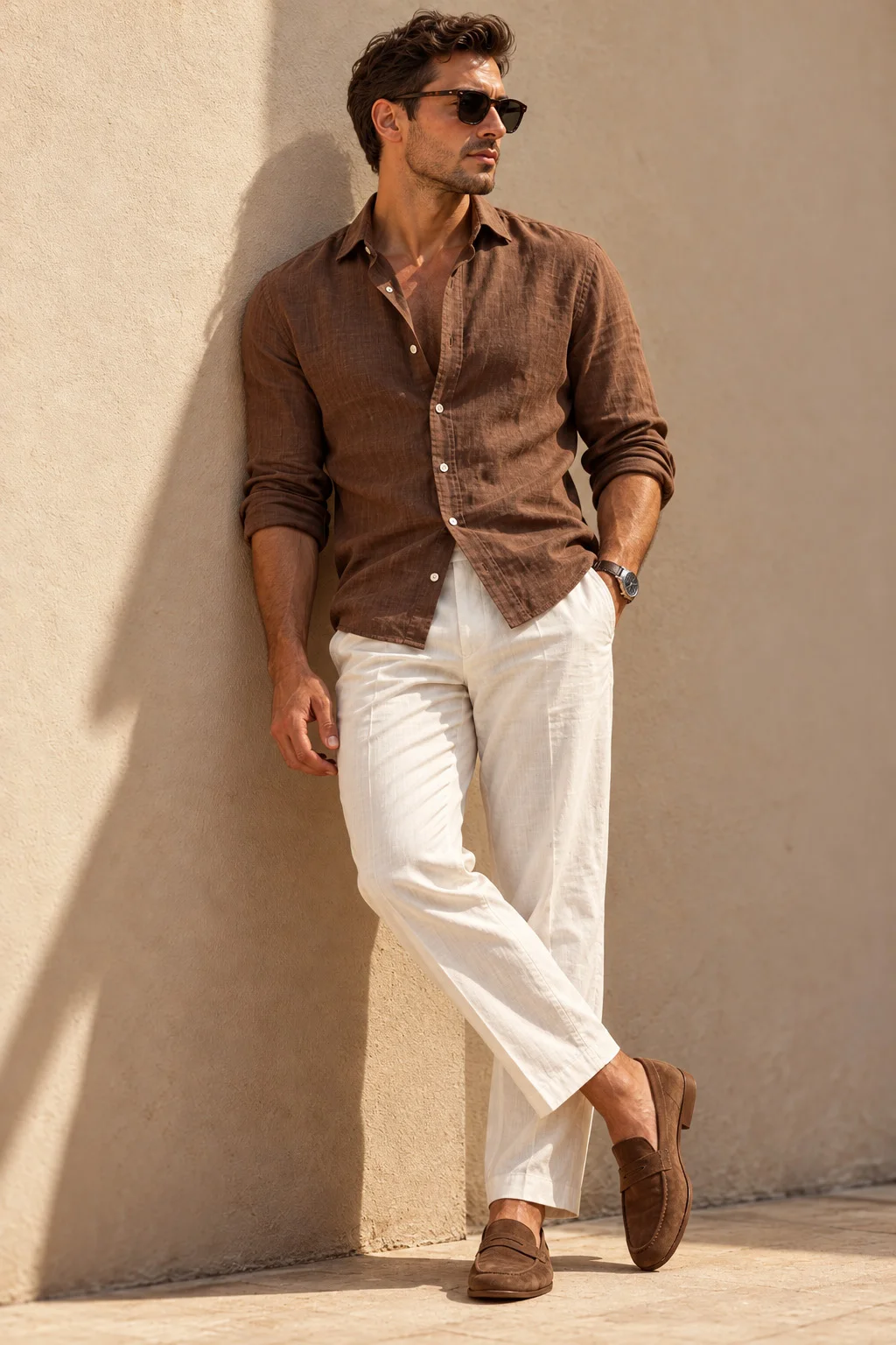 Erkek keten pantalon 